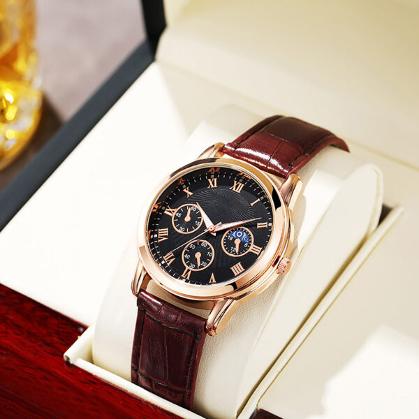 remium Men's Chronograph Watch | High-End Quartz Movement | Classic Three-Eye Design - Image 2