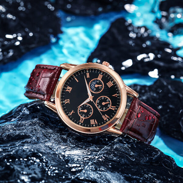 remium Men's Chronograph Watch | High-End Quartz Movement | Classic Three-Eye Design - Image 3