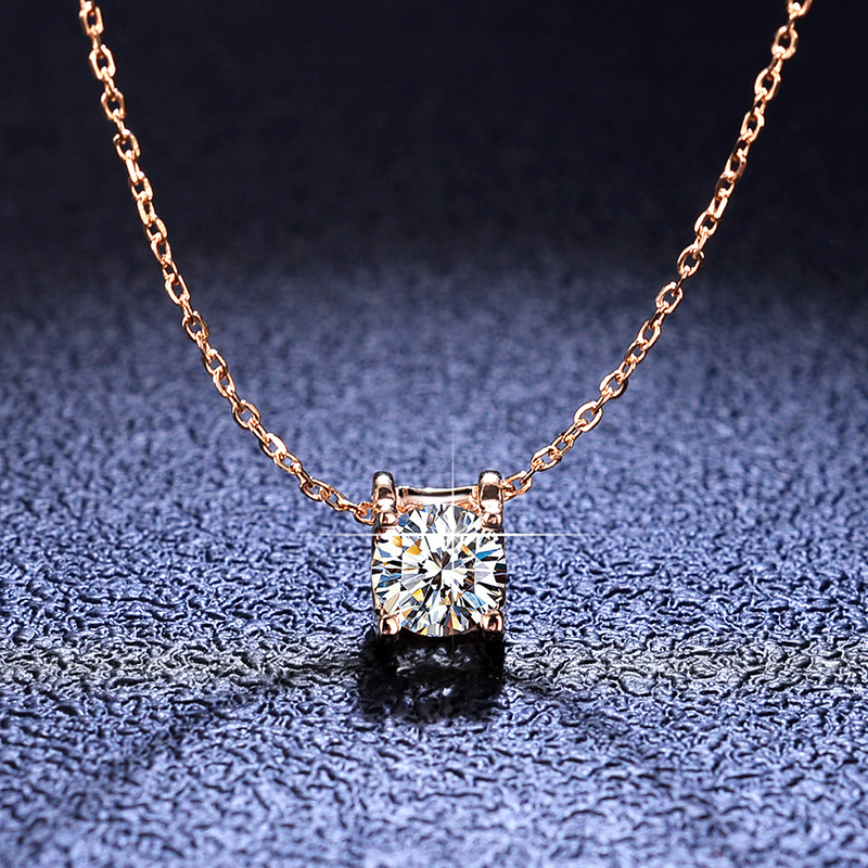 Sterling silver moissanite bull head necklace