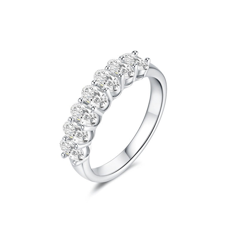 Egg-Shaped Moissanite Solitaire Ring