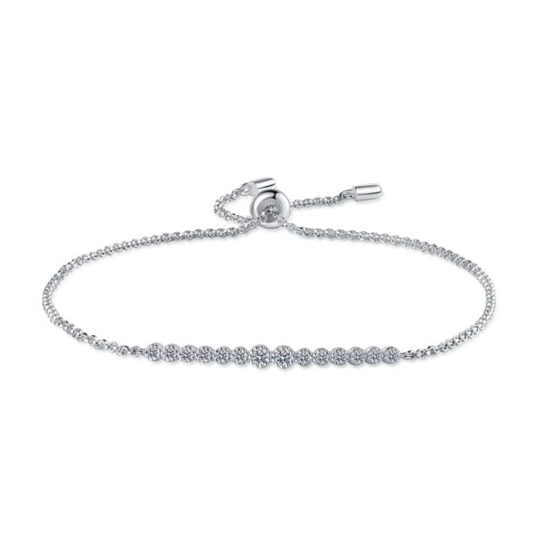 Sterling silver and champagne gold bracelet with moissanite - Image 4