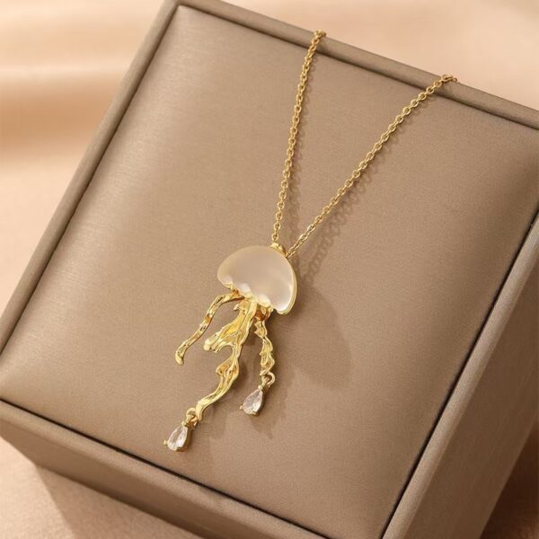 Floating Cloud Jellyfish Pendant Necklace - Image 6