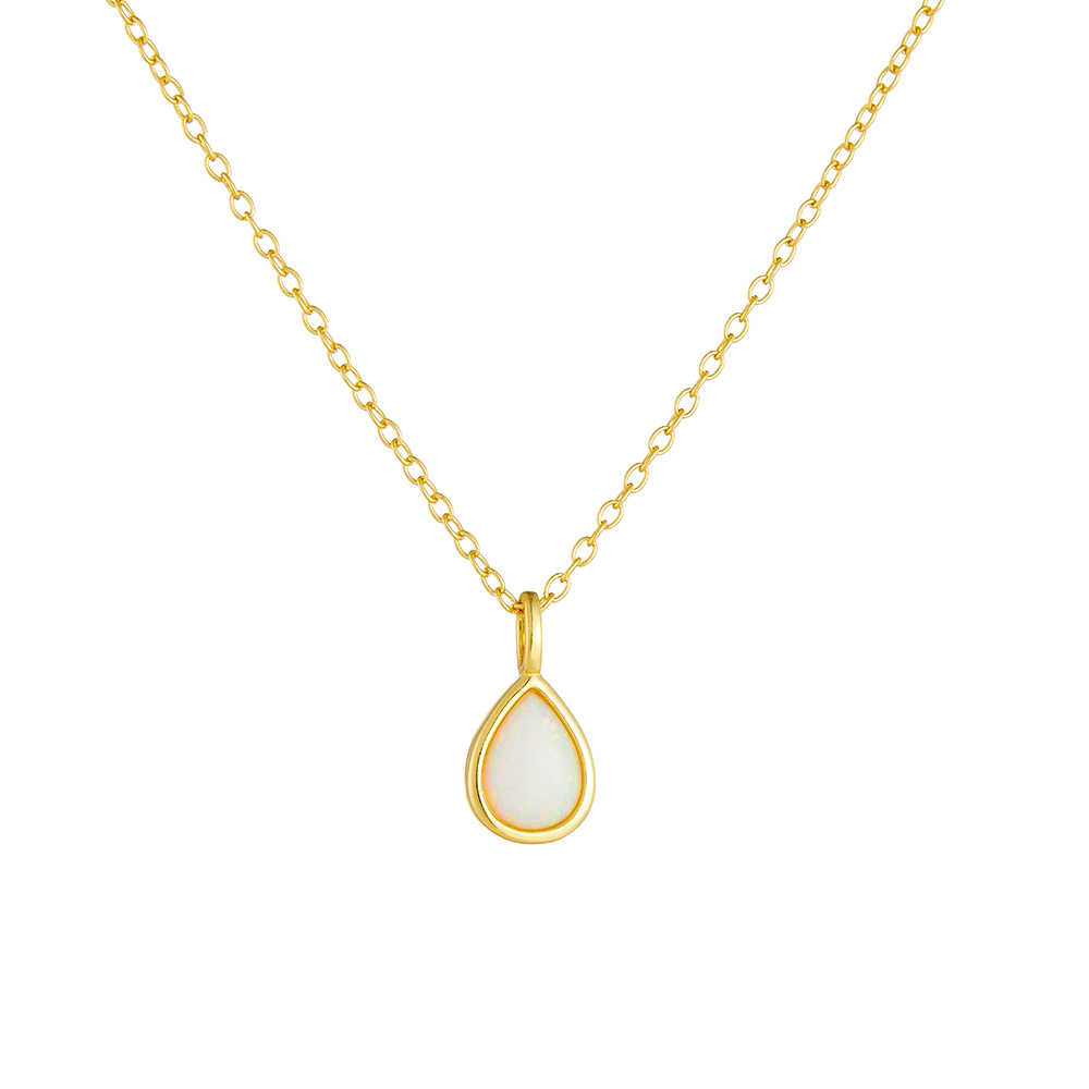 Sterling silver geometric pear-shaped teardrop pendant clavicle necklace - Image 4