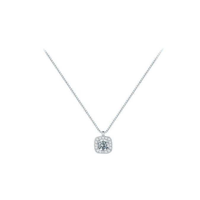 Geometric Small Sugar Cube Hanging Clavicle Necklace - Image 6