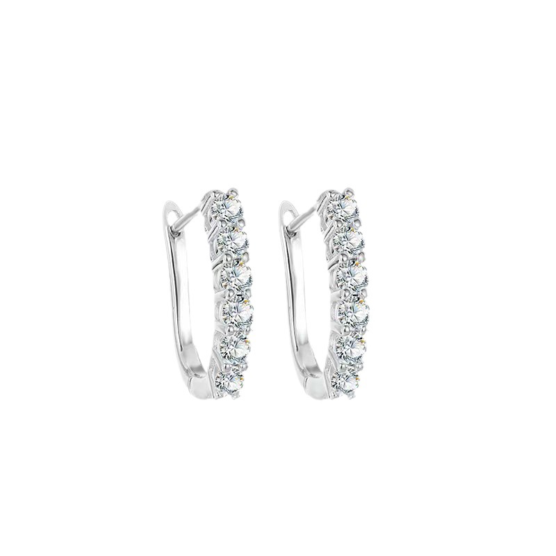 Moissanite sterling silver diamond earrings